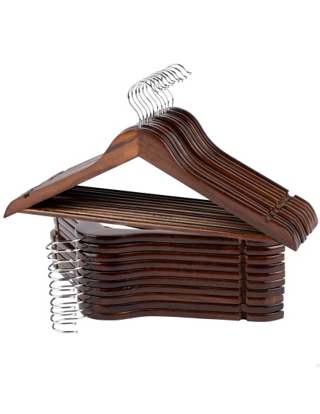 Max Home Pack 80 perchas madera oscura 44,5x23 cm