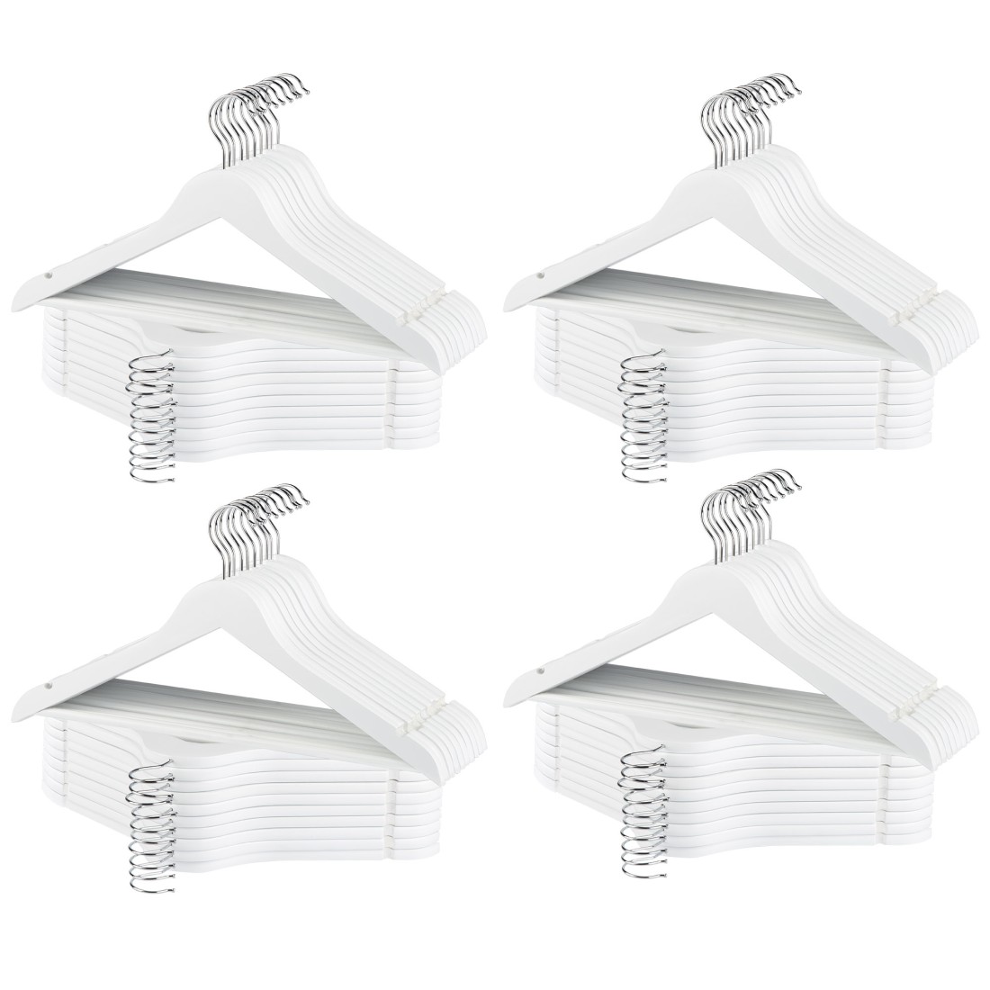 Max home pack 80 perchas madera blancas 44,5x23 cm