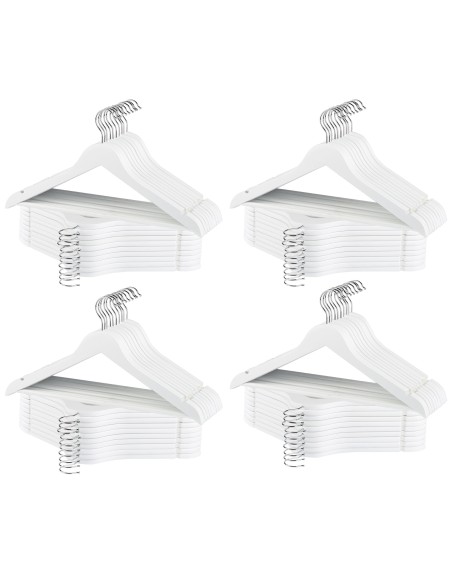 Max Home Pack 80 perchas madera blancas 44,5x23 cm