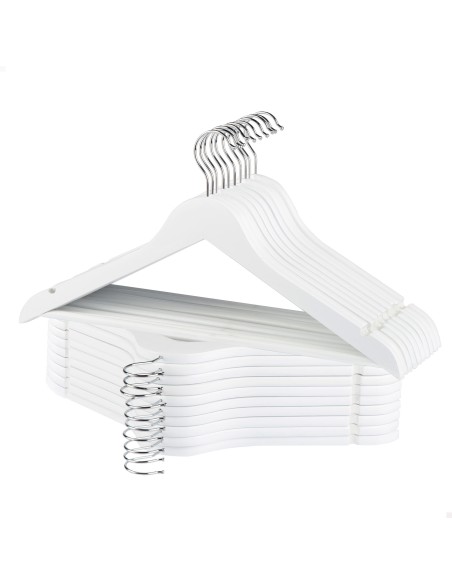 Max Home Pack 80 perchas madera blancas 44,5x23 cm