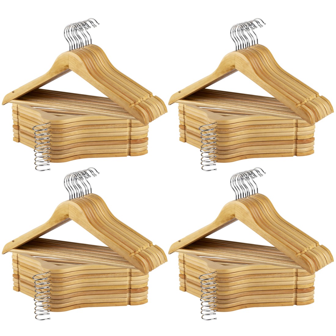 Max home pack 80 perchas madera 44,5x23 cm