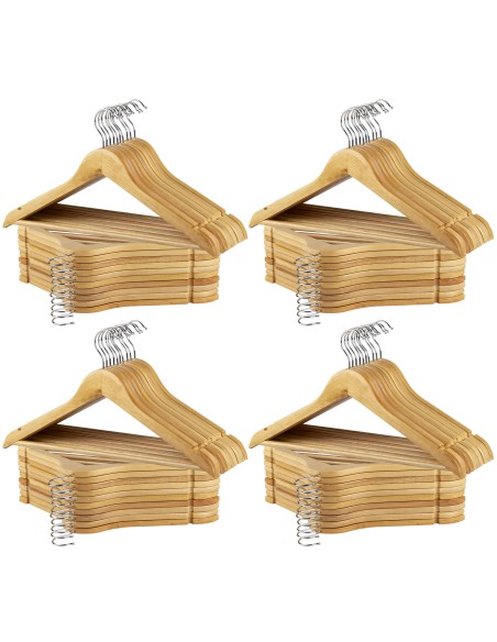Max Home Pack 80 perchas madera 44,5x23 cm