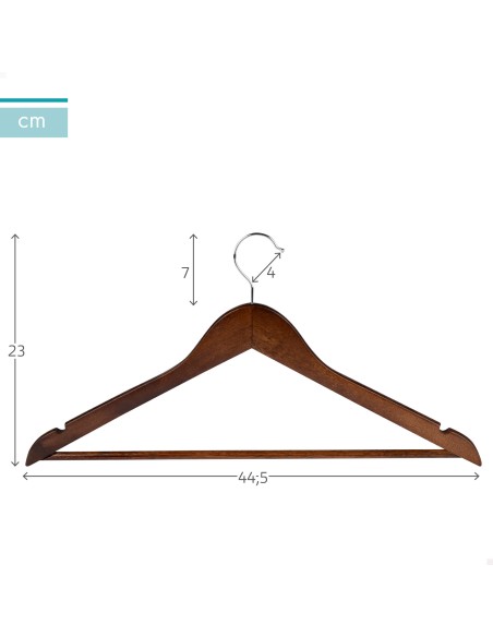 Max Home Pack 60 perchas madera oscura 44,5x23 cm