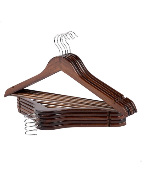 Max Home Pack 60 perchas madera oscura 44,5x23 cm