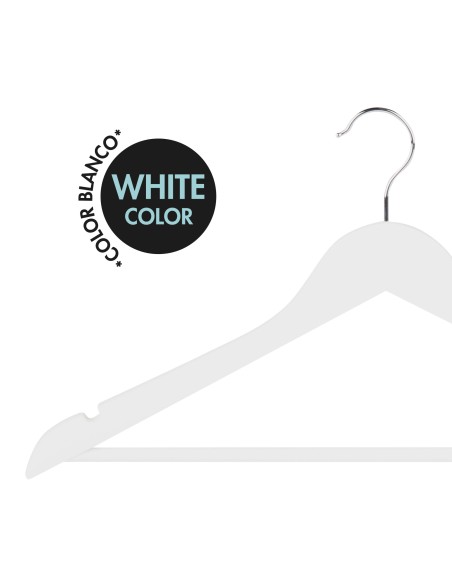 Max Home Pack 60 perchas madera blancas 44,5x23 cm