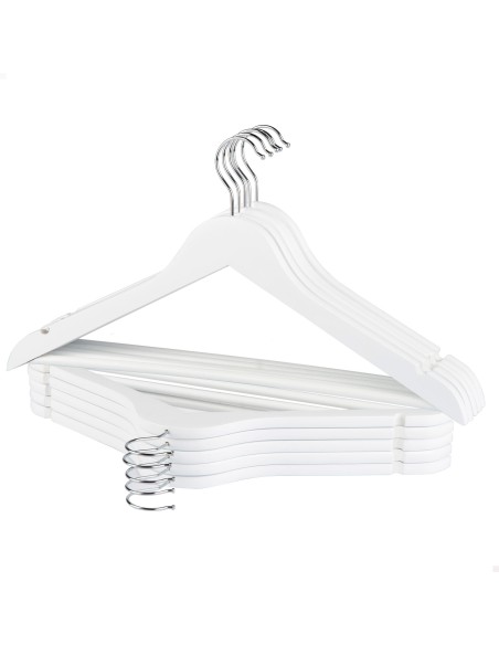 Max Home Pack 60 perchas madera blancas 44,5x23 cm
