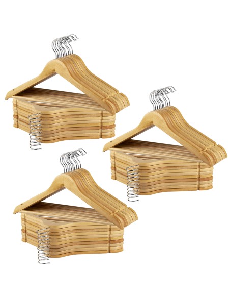 Max Home Pack 60 perchas madera 44,5x23 cm