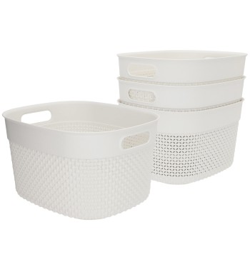 Curver Pack 4 cestas organizadoras Filo 6L blanco