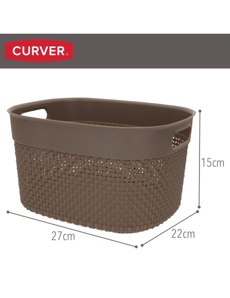 Curver Pack 4 cestas organizadoras Filo 6L marrón