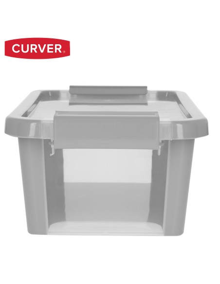 Curver Pack 5 cajas de almacenaje con tapa Bi-Box 3L gris