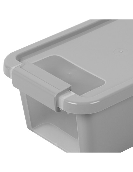 Curver Pack 5 cajas de almacenaje con tapa Bi-Box 3L gris