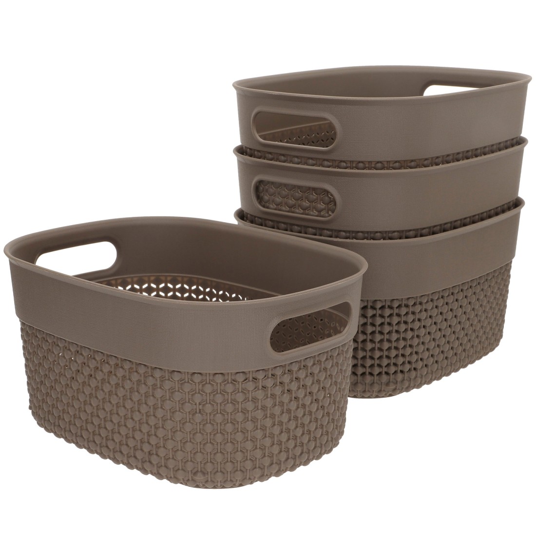 Curver pack 4 cestas organizadoras filo 3,5l marrón
