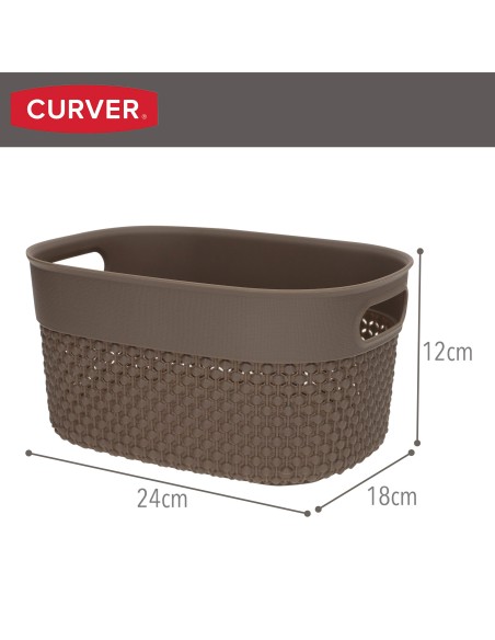 Curver Pack 4 cestas organizadoras Filo 3,5L marrón