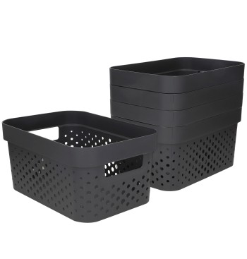 Curver Pack 5 cestas organizadoras Infinity 4,5L gris