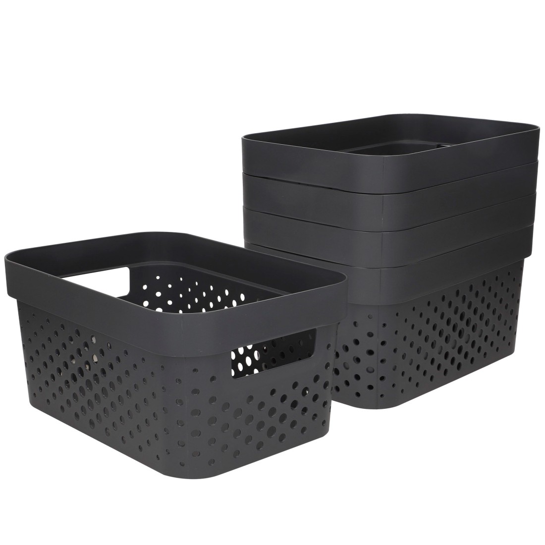 Curver pack 5 cestas organizadoras infinity 4,5l gris