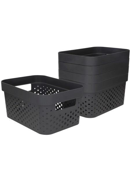 Curver Pack 5 cestas organizadoras Infinity 4,5L gris