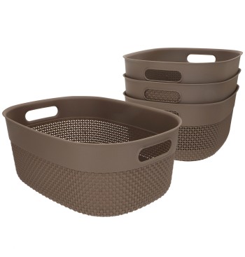 Curver Pack 4 cestas organizadoras Filo 12L marrón