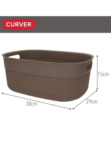 Curver Pack 4 cestas organizadoras Filo 12L marrón