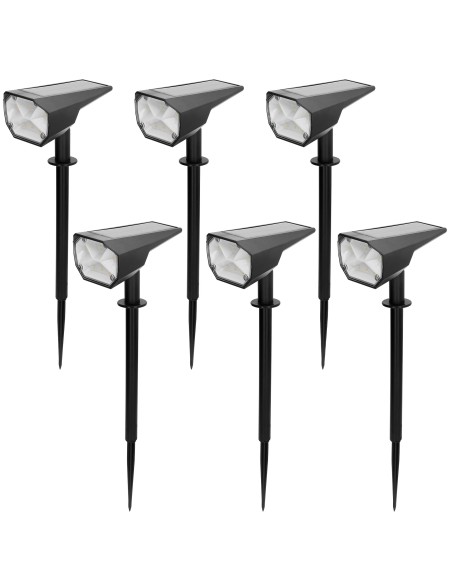 Pack 6 balizas solares LED multicolor 8x11x37 cm