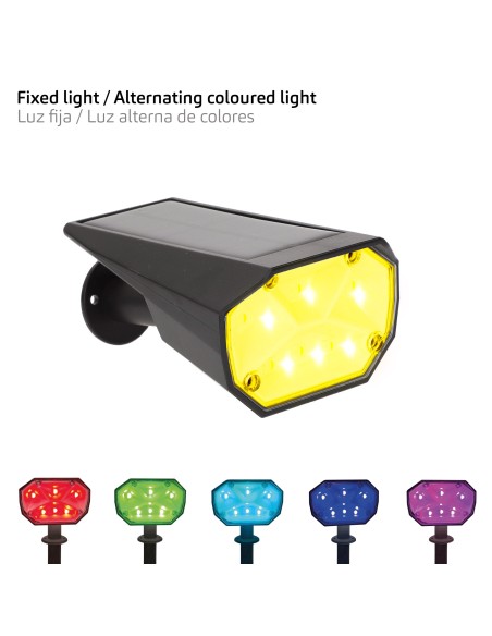 Pack 6 balizas solares LED multicolor 8x11x37 cm