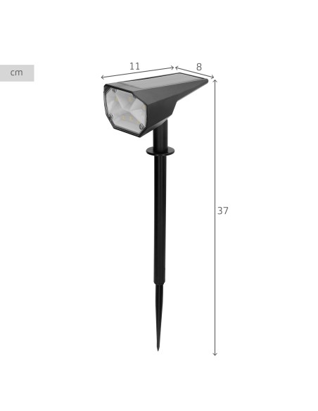 Pack 6 balizas solares LED multicolor 8x11x37 cm