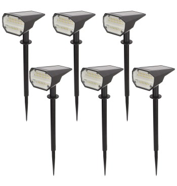 Pack 6 balizas solares LED 8x11x37 cm