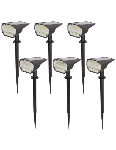 Pack 6 balizas solares LED 8x11x37 cm