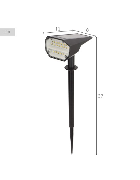 Pack 6 balizas solares LED 8x11x37 cm