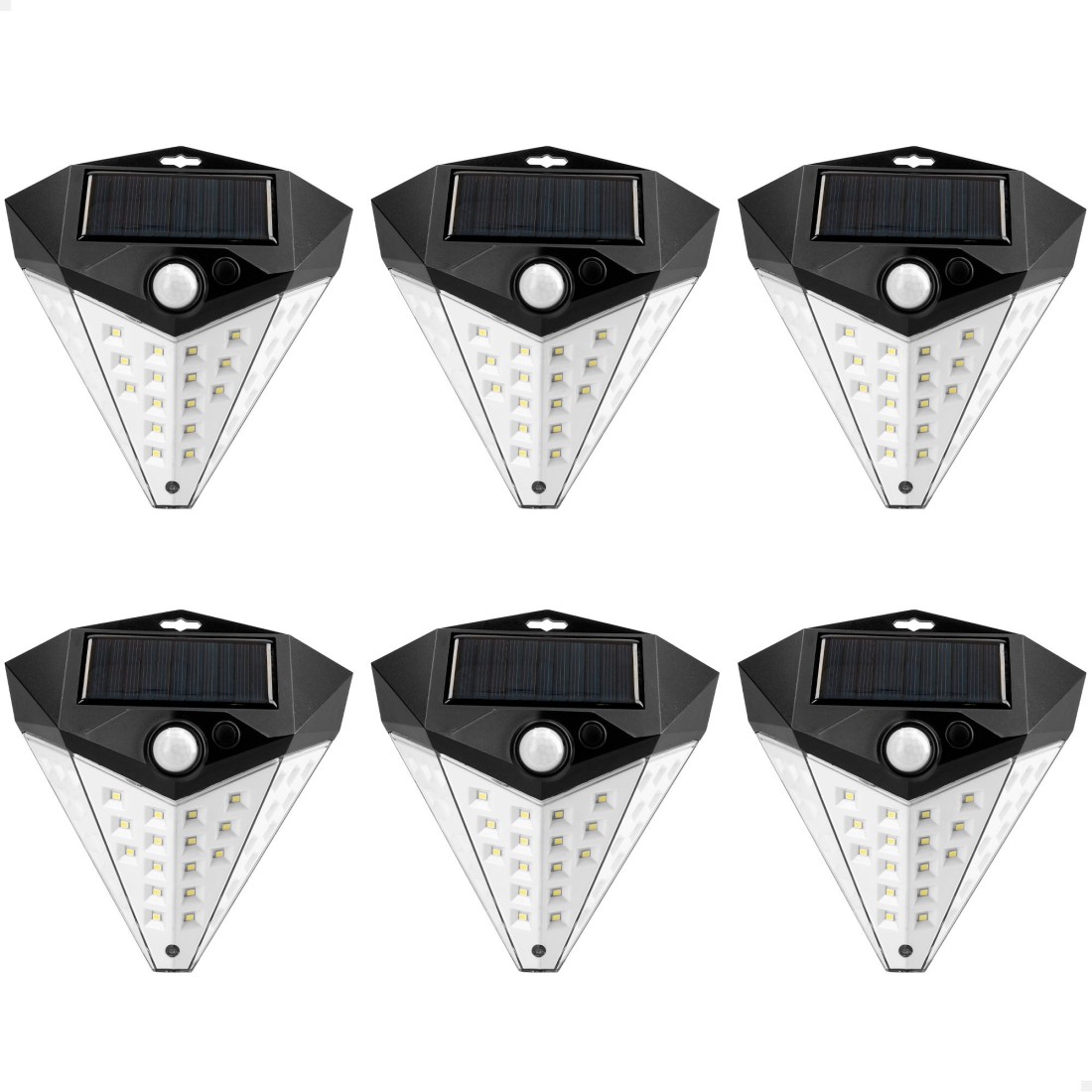 Pack 6 apliques solares 15x15 cm