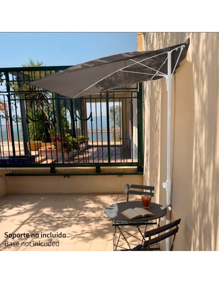 Sombrilla de pared rectangular 160x100 cm gris
