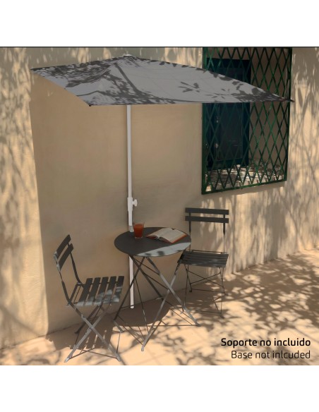 Sombrilla de pared rectangular 160x100 cm gris