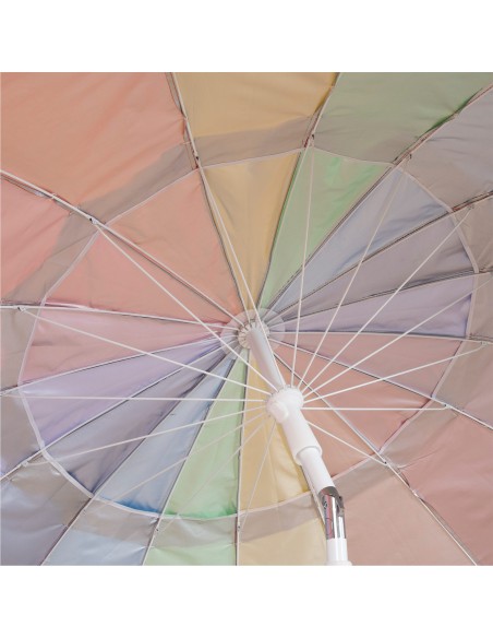 Sombrilla de playa 16 varillas 200 cm multicolor inclinable UV50