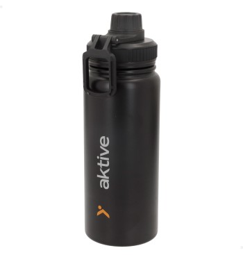 Botella térmica negro 600 ml con asa