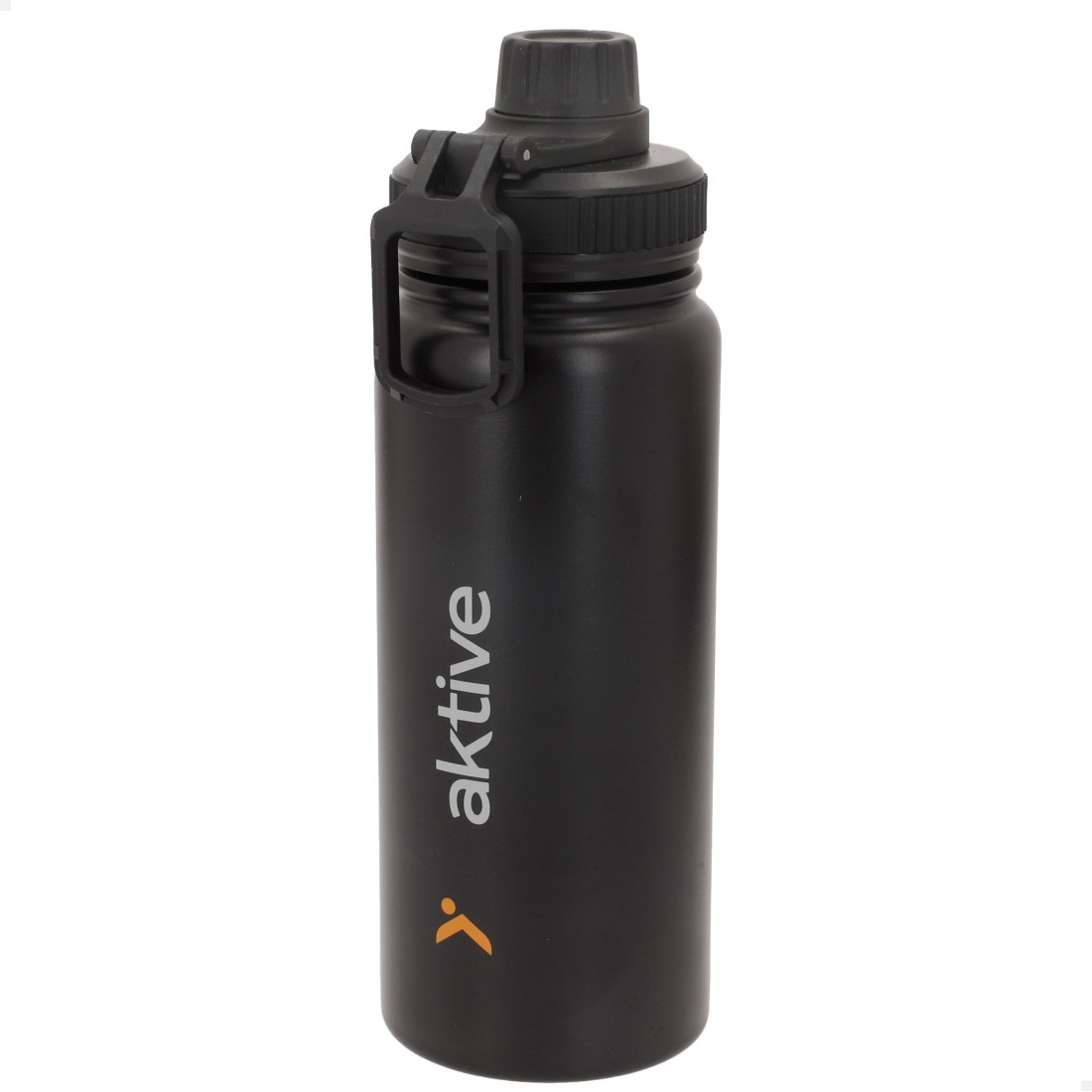 Botella térmica negro 600 ml con asa