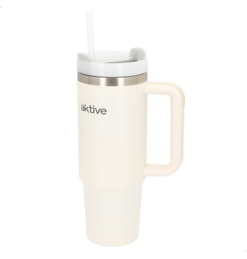 Vaso térmico blanco 900 ml inox tapa rosca 3 posiciones...