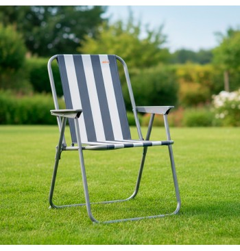 Silla playa alta fija plegable 44x45x75 cm marinera 2