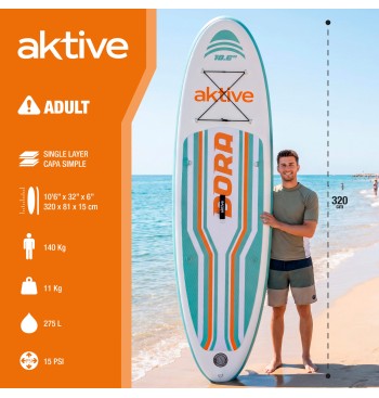 Tabla paddle surf hinchable iniciación 10.6'' verde agua 2