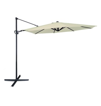 Parasol excéntrico roma Ø300 cm crema mástil aluminio