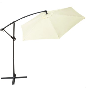 Parasol excéntrico 300 cm giro 360º crema