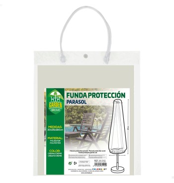 Funda parasol jardín máx. Ø360 cm crema