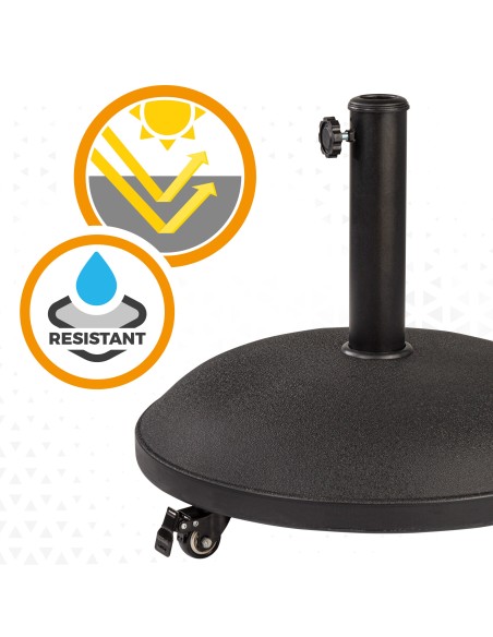 Soporte parasol circular cemento Ø35/48 mm con ruedas