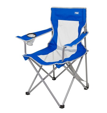 Silla plegable camping con posavasos y respaldo transpirable