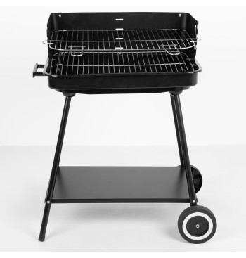 Barbacoa portátil carbón regulable en altura con 2 ruedas... 2