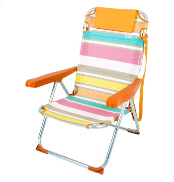 Silla de playa plegable y reclinable 5 posiciones...
