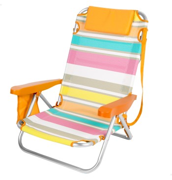 Silla de playa baja plegable y reclinable 4 posiciones...