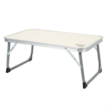 Mesa plegable pequeña camping antivuelco y ultraligera beige