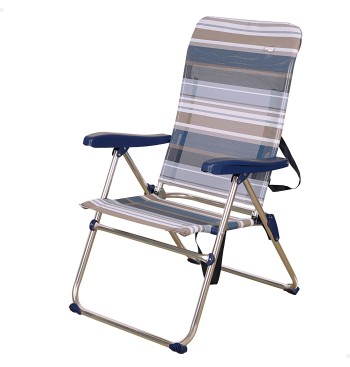 Silla playa alta multiposición  48x65x95 cm rayas