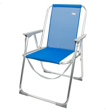 Silla playa alta fija 45x45x75 cm azul