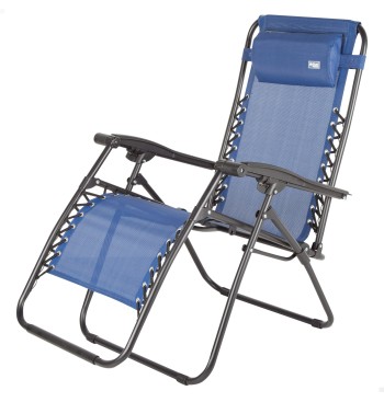 Silla plegable jardín gravedad cero azul 2 posiciones