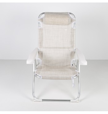 Silla playa multiposición 48x60x90 cm beige 2